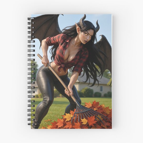 Item preview, Succubus raking autumn leaves   designed and sold by CathryneDelamort.