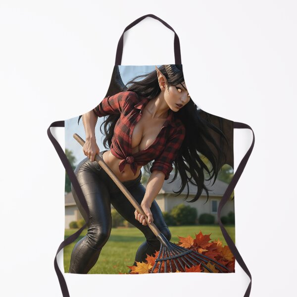 Item preview, Succubus raking autumn leaves designed and sold by CathryneDelamort.