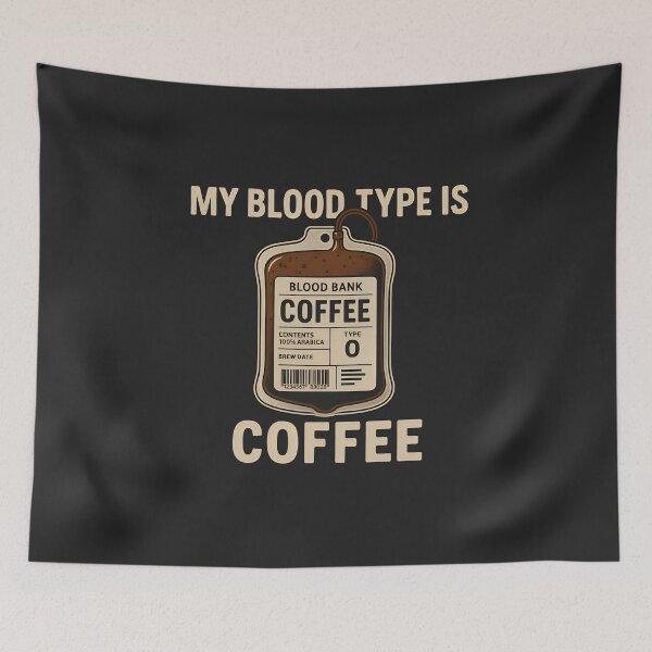 Item preview, My Blood Type Is Coffee – Funny Coffee Lover T-Shirt designed and sold by MABComics.
