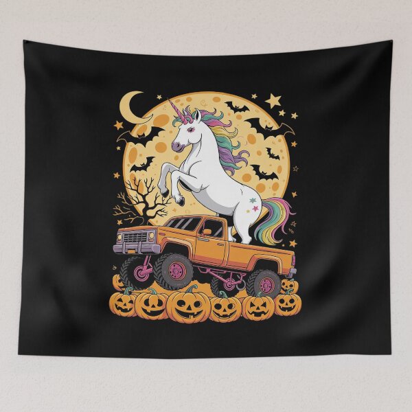 Item preview, Monster Truck Halloween Jack O Lantern Moon Pumpkin Unicorn  designed and sold by NeomiStoreSS.