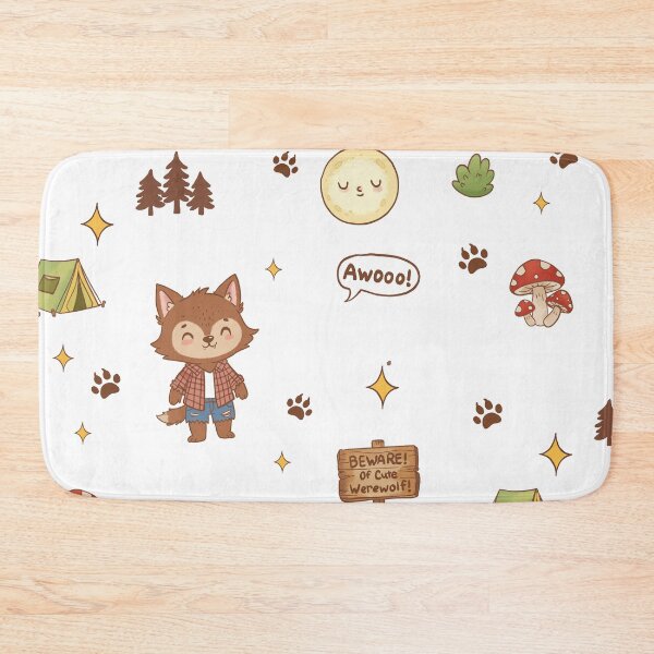 Item preview, Cute Werewolf Kawaii Camping Sticker Sheet designed and sold by Kakon-52.