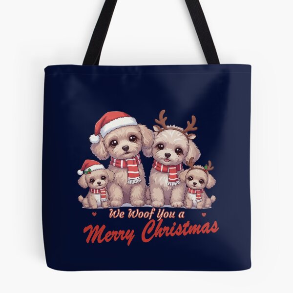 Artikelvorschau, Wir wünschen euch ein frohes Weihnachtsfest – Niedliches Design für eine Teacup-Pudelfamilie entworfen und verkauft von The Real Life Symphony.