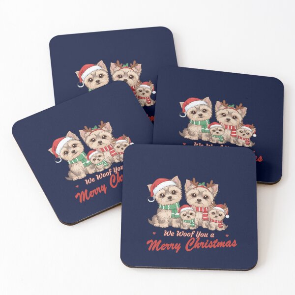 Item preview, We Woof You a Merry Christmas – Cute Yorkshire Terrier Family Design designed and sold by The Real Life Symphony.