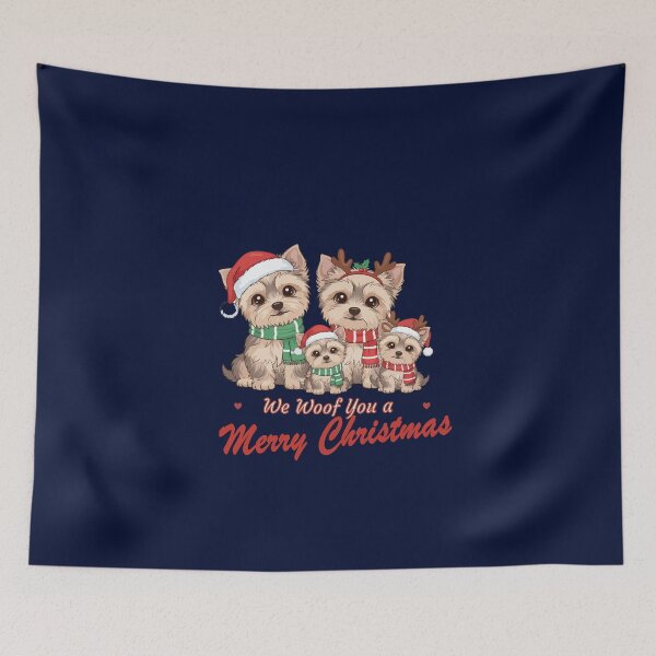 Item preview, We Woof You a Merry Christmas – Cute Yorkshire Terrier Family Design designed and sold by The Real Life Symphony.