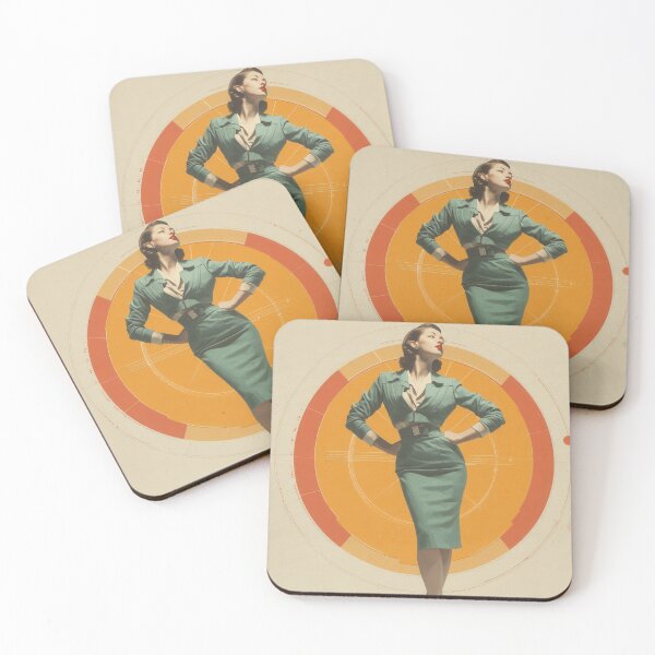 Item preview, Atomic Age Muse - Mid-Century Modern Retro Futurism Fashion Art designed and sold by WartonnoArt.