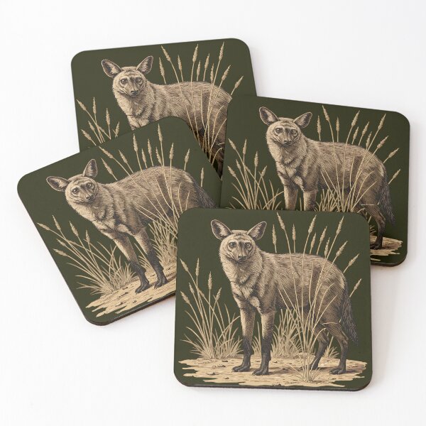 Item preview, Aardwolf Among Tall Desert Grasses Art designed and sold by BirdsnStuff.