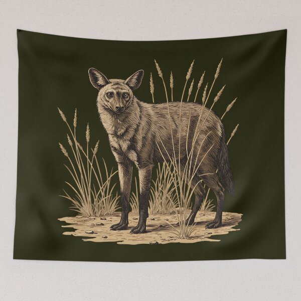 Item preview, Aardwolf Among Tall Desert Grasses Art designed and sold by BirdsnStuff.