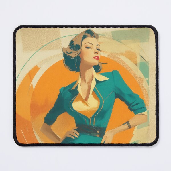 Item preview, The Teal Affair — Atomic Age Mid-Century Modern Retro Woman Art designed and sold by WartonnoArt.