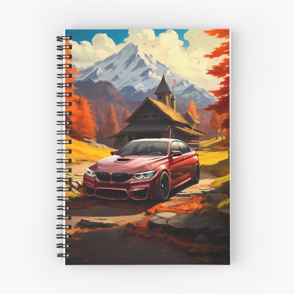 Item preview, Sports Sedan Parked By Rustic Chalet And Snowy Mountains designed and sold by RevUpDesign.