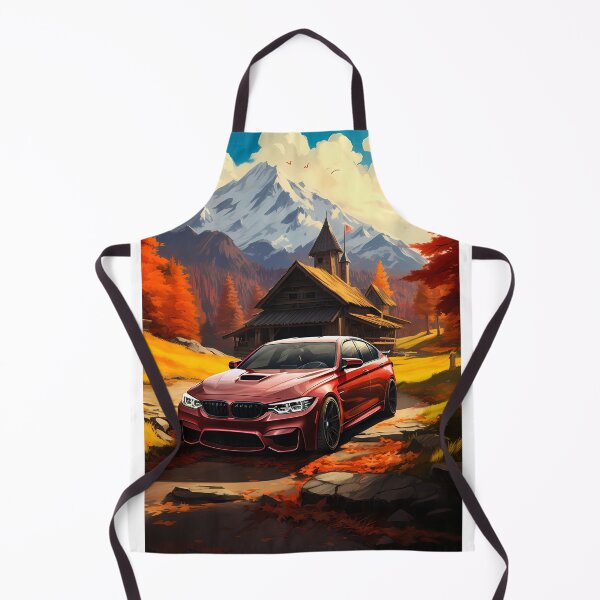 Item preview, Sports Sedan Parked By Rustic Chalet And Snowy Mountains designed and sold by RevUpDesign.