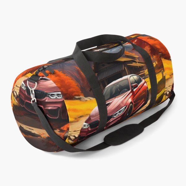 Item preview, Sports Sedan Parked By Rustic Chalet And Snowy Mountains designed and sold by RevUpDesign.