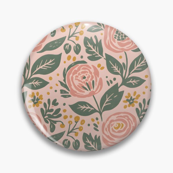 Item preview, Peach Garden – Pink Rose & Yellow Blossom Seamless Pattern designed and sold by HolmeProud.