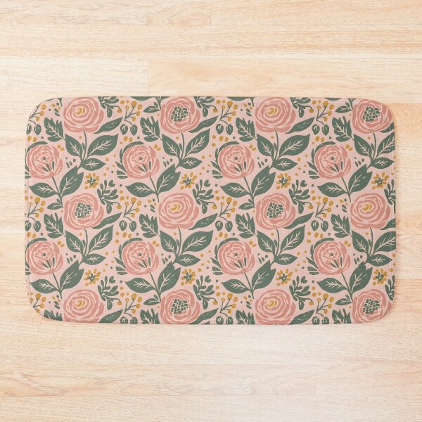 Item preview, Peach Garden – Pink Rose & Yellow Blossom Seamless Pattern designed and sold by HolmeProud.