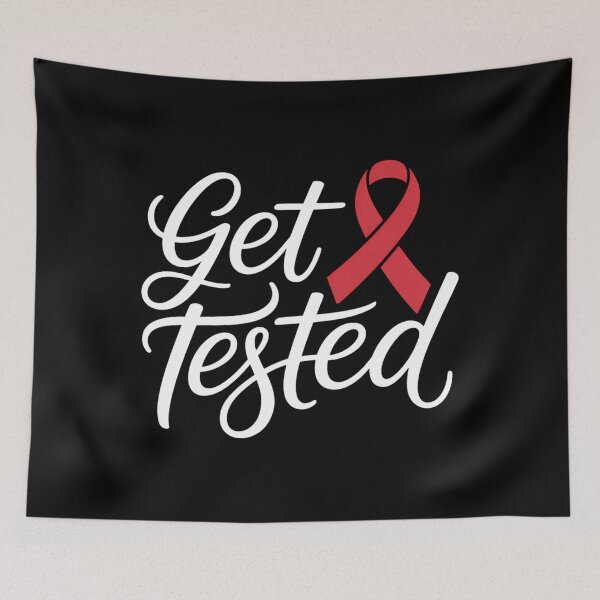 Item preview, Get Tested HIV Aids Awareness Red Ribbon World AIDS Day designed and sold by Bandikonsalez.
