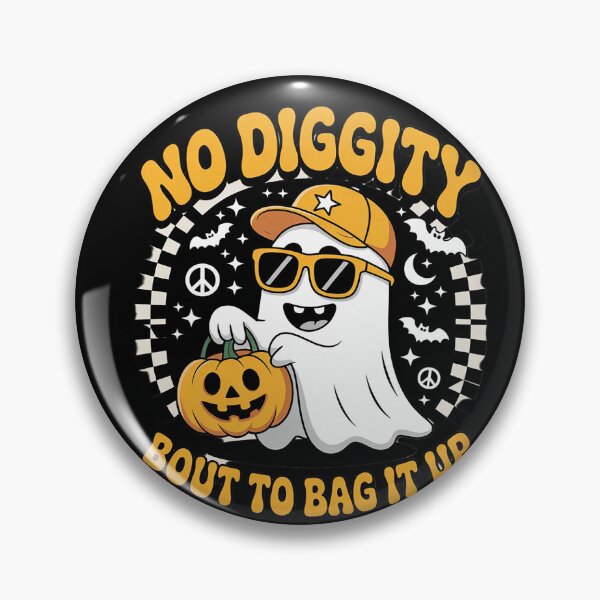 Item preview, Retro Halloween Ghost No Diggity Bout to Bag it Up Kids  designed and sold by HuValverdeArt.