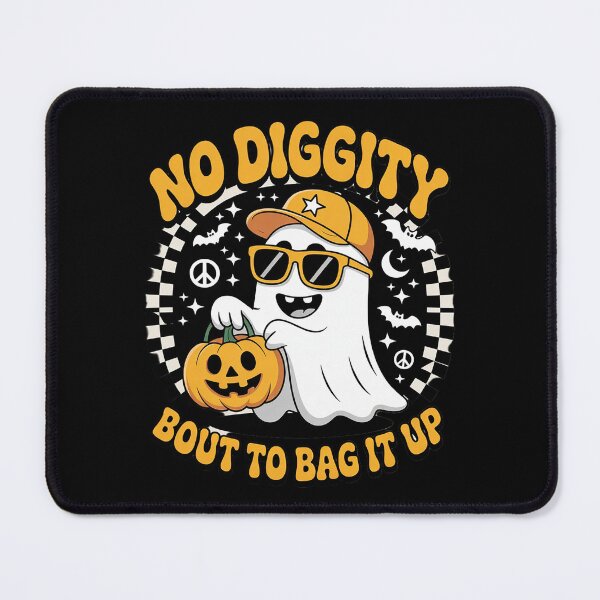 Item preview, Retro Halloween Ghost No Diggity Bout to Bag it Up Kids  designed and sold by HuValverdeArt.