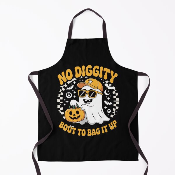 Item preview, Retro Halloween Ghost No Diggity Bout to Bag it Up Kids designed and sold by HuValverdeArt.