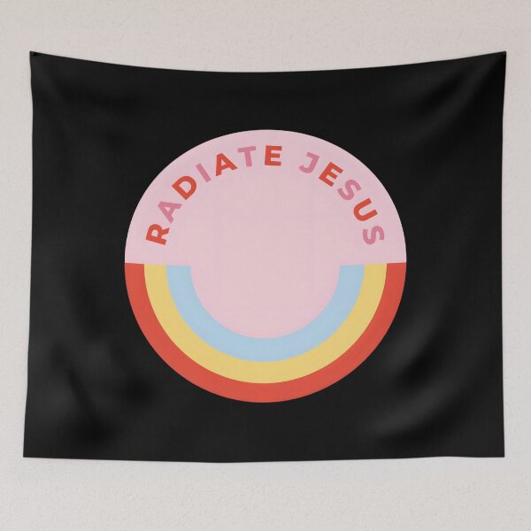 Item preview, Radiate Jesus — Retro Rainbow Badge designed and sold by UjimaSThompson.