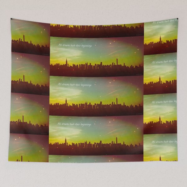 Item preview, All dreams have their beginnings - NYC Skyline designed and sold by Leah McNeir.