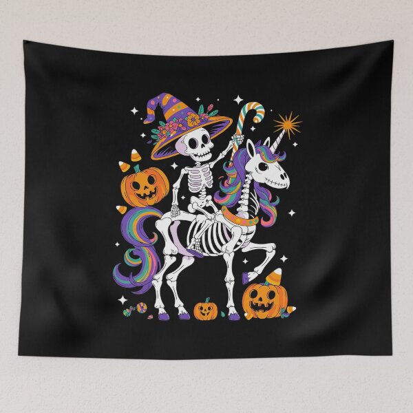 Item preview, Skeleton Riding Skeleton Unicorn Halloween Costume  designed and sold by HuValverdeArt.