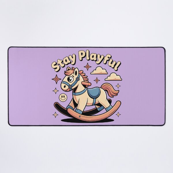 Item preview, Pastel-Colored Rocking Horse with Uplifting Message and Childlike Decorative Touches designed and sold by SplashTastic.