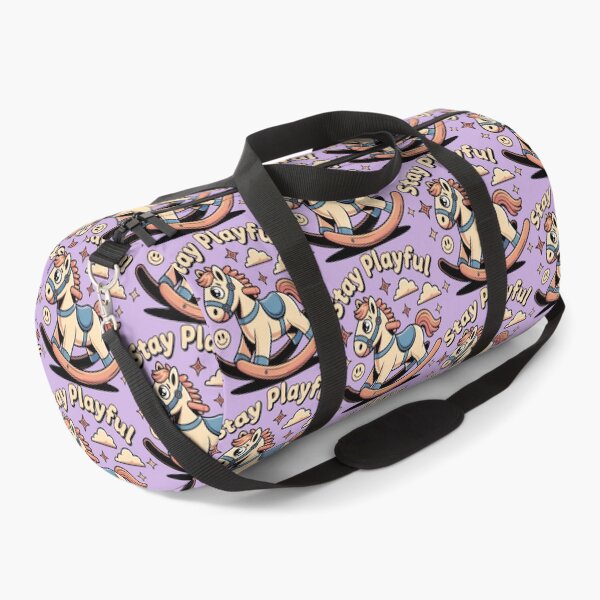 Item preview, Pastel-Colored Rocking Horse with Uplifting Message and Childlike Decorative Touches designed and sold by SplashTastic.