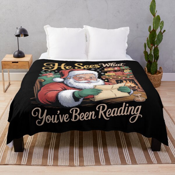 Item preview, He Sees What You’ve Been Reading Gift Funny Santa Book Lover Christmas Design designed and sold by SkymarArt.