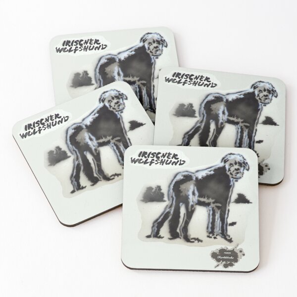 Item preview, An Irish Wolfhound stands in a field designed and sold by marysfarbklecks.
