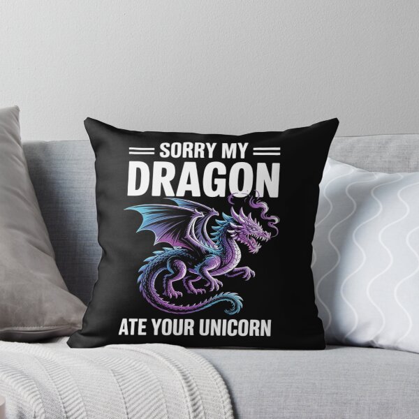 Item preview, Sorry My Dragon Ate Your Unicorn Purple Dragon Lover  designed and sold by HuValverdeArt.
