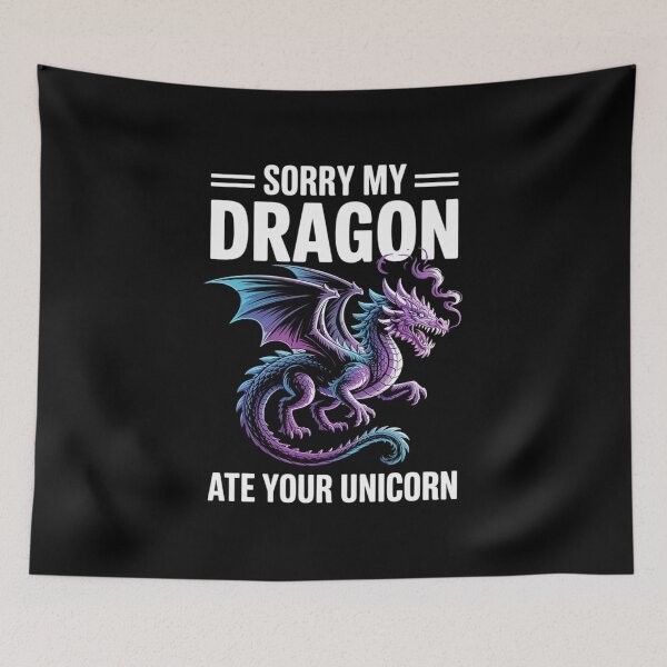 Item preview, Sorry My Dragon Ate Your Unicorn Purple Dragon Lover  designed and sold by HuValverdeArt.
