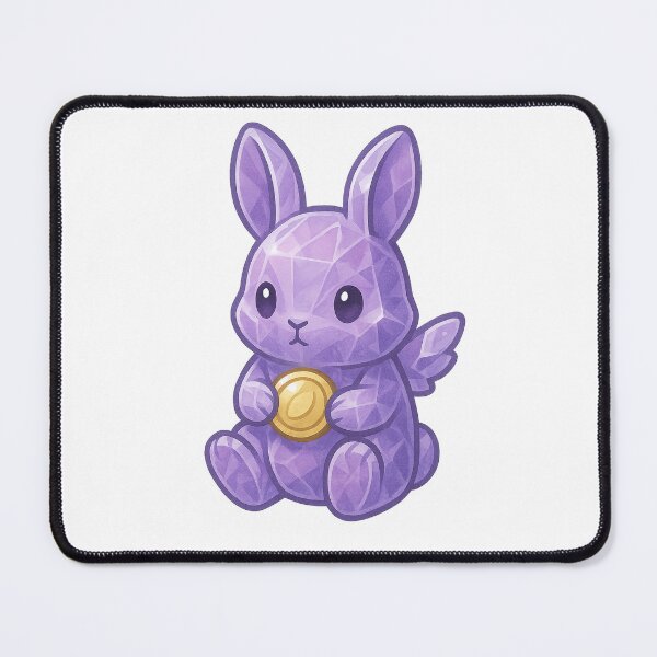 Item preview, Amethyst Fortune Bunny Sticker | Kawaii Crystal Rabbit | Lucky Money Charm designed and sold by HerDreamCodes.