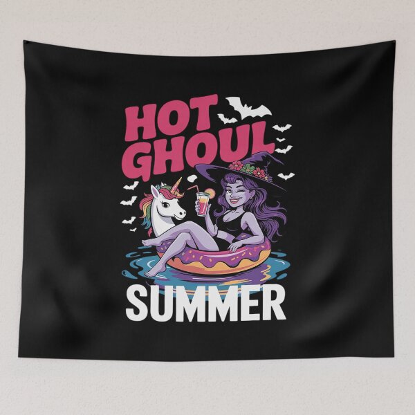 Item preview, Summerween Summer Halloween Unicorn Float Hot Ghoul Summer  designed and sold by HuValverdeArt.