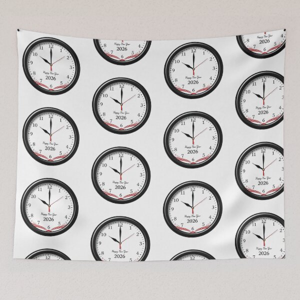 Item preview, Elegant “Happy New Year 2026” Clock Design – Festive Celebration Art with Timeless Charm designed and sold by PixelVibe782.