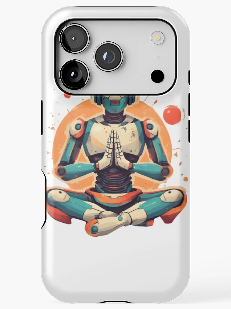 Thumbnail 1 of 4, iPhone Case, Meditating ROBOT designed and sold by Mood Wavers.