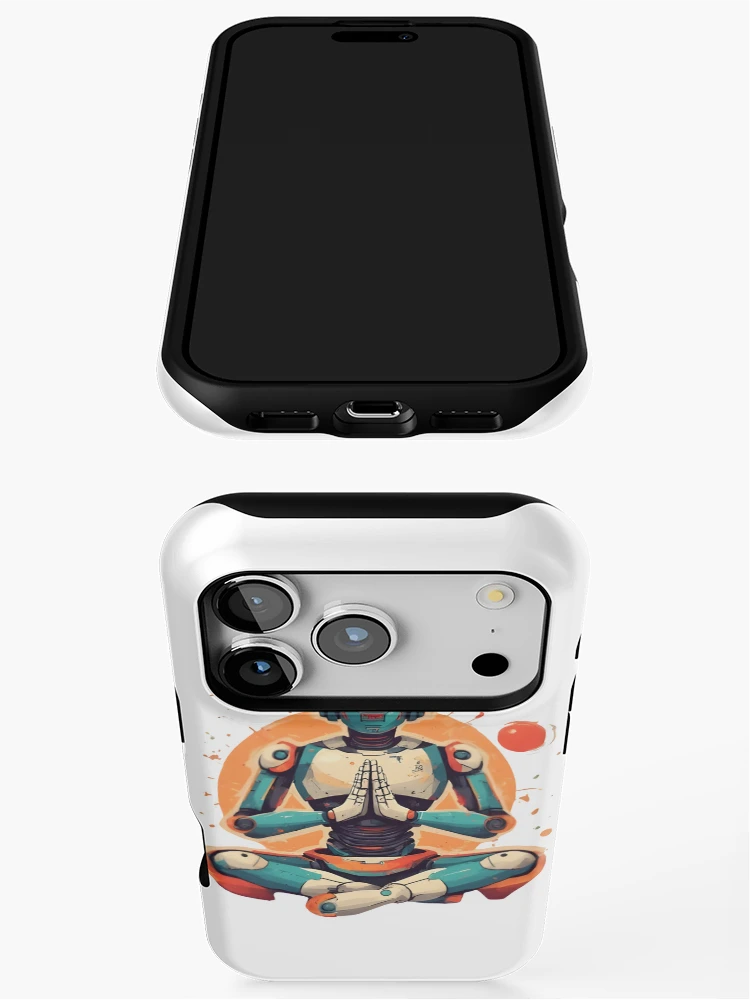 Thumbnail 3 of 4, iPhone Case, Meditating ROBOT designed and sold by Mood Wavers.