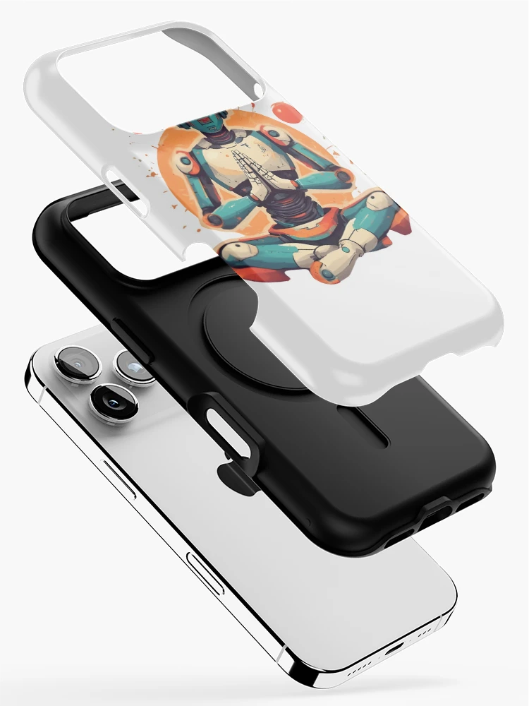 Thumbnail 2 of 4, iPhone Case, Meditating ROBOT designed and sold by Mood Wavers.