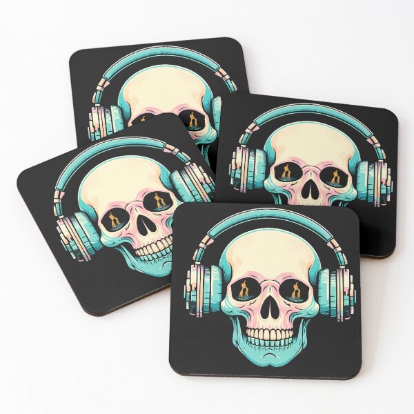 Item preview, Skull with Headphone Pop Art T-shirt classique,Skull with Headphone, Skull Music shirt designed and sold by PrintMod.
