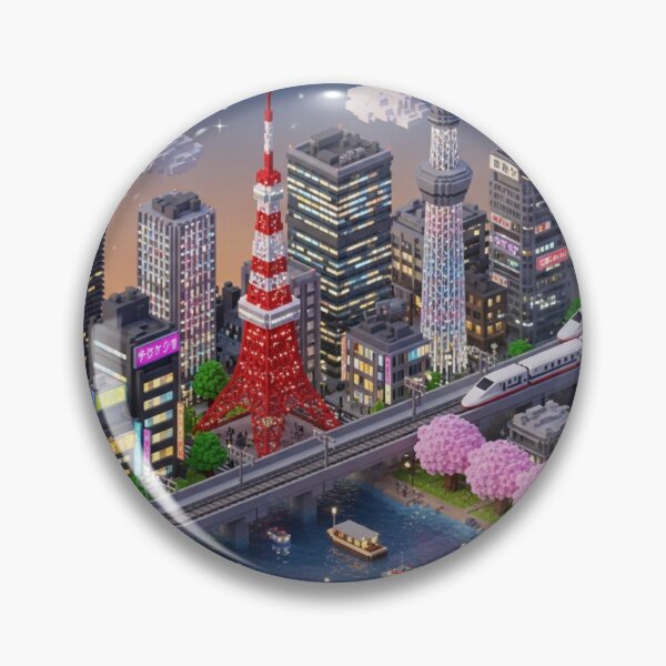 Item preview, Voxel Tokyo Nightscape – Modern City Lights and Streets of Japan designed and sold by monononeiro.