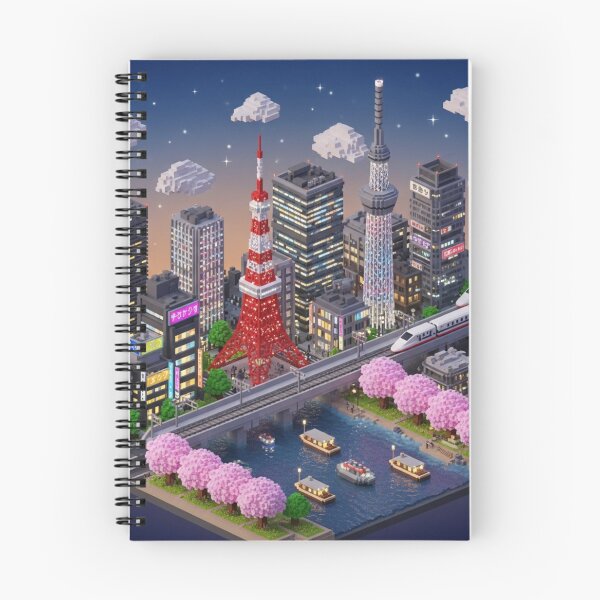 Item preview, Voxel Tokyo Nightscape – Modern City Lights and Streets of Japan designed and sold by monononeiro.
