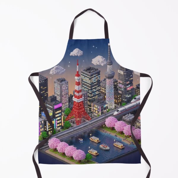 Item preview, Voxel Tokyo Nightscape – Modern City Lights and Streets of Japan designed and sold by monononeiro.