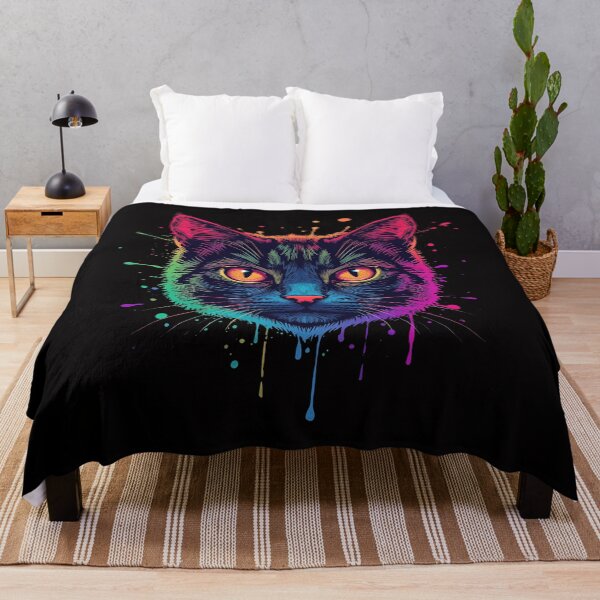 Item preview, Neon Cat - dark neon splash art designed and sold by Lumive.
