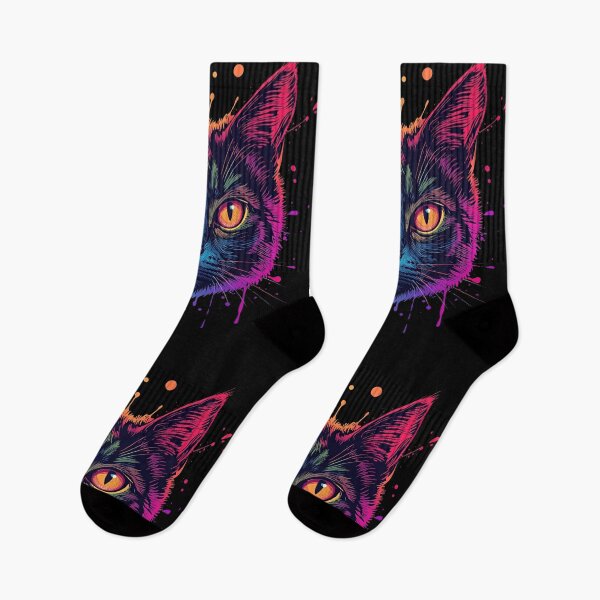 Item preview, Neon Cat - dark neon splash art designed and sold by Lumive.