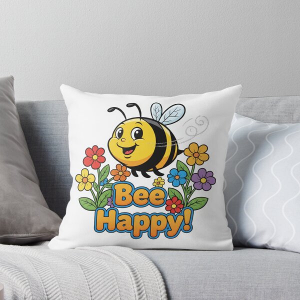 Item preview, Bee Happy! Colorful Cartoon Bee Joy designed and sold by PrintBreeze.