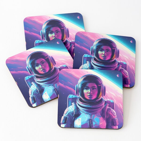 Item preview, Astronaut Woman Cyberpunk Art designed and sold by CharlottePlaceArt.