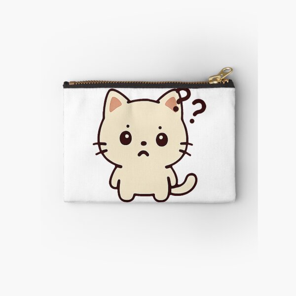Item preview, Confused Kawaii Cat – Cute and Funny Perplexed Kitty Illustration designed and sold by SketchOnScreen.