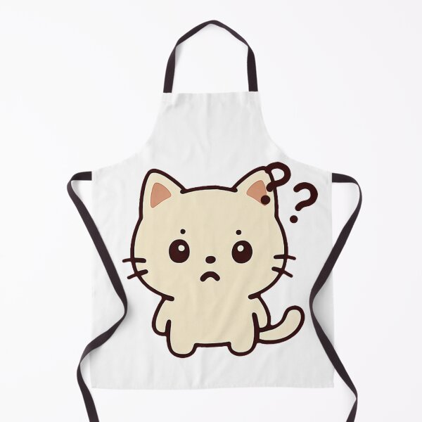 Item preview, Confused Kawaii Cat – Cute and Funny Perplexed Kitty Illustration designed and sold by SketchOnScreen.