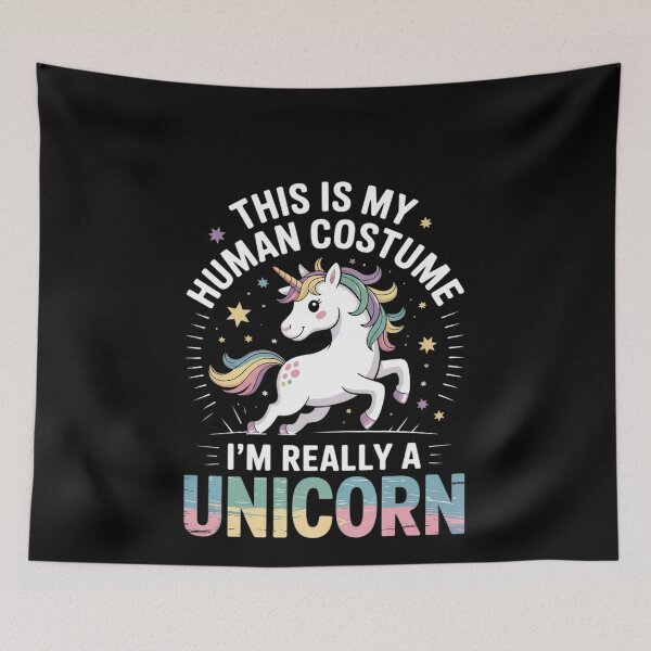 Item preview, This Is My Human Costume I'm Really A Unicorn  designed and sold by MonsterBuddiess.