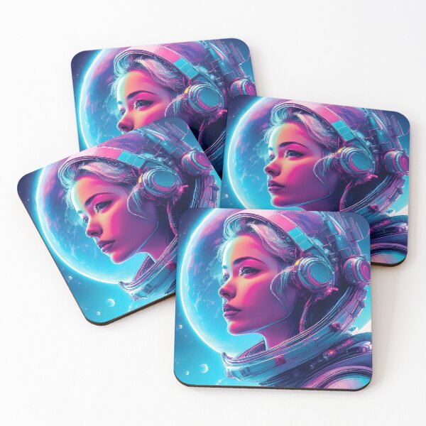 Item preview, Astronaut Woman Cyberpunk Art designed and sold by CharlottePlaceArt.