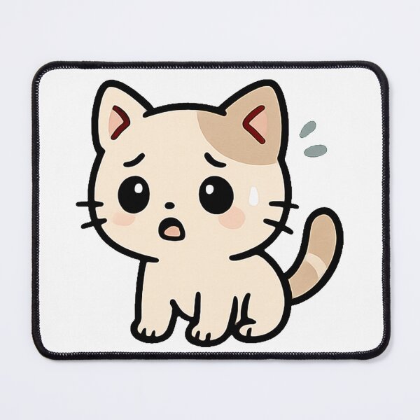 Item preview, Kawaii Scared Cat – Cute Frightened Kitty Illustration designed and sold by SketchOnScreen.