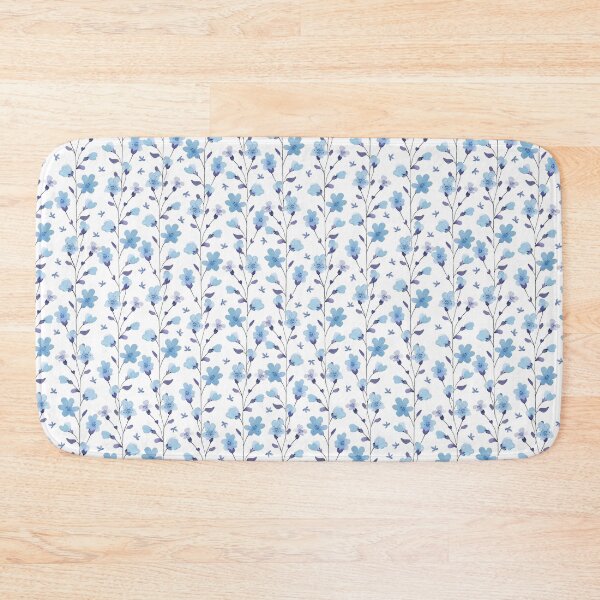 Item preview, Light blue flowers on a white background designed and sold by Alex  Blud.